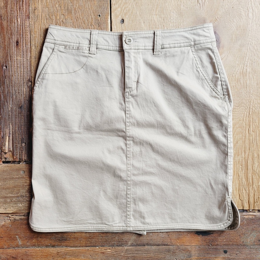Woolrich‎ Khaki Skirt Stretch Casual Everyday Career Knee Length 4 Preppy School